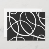 Witte lijnen tegen zwarte achtergrond briefkaart (Voorkant / Achterkant)