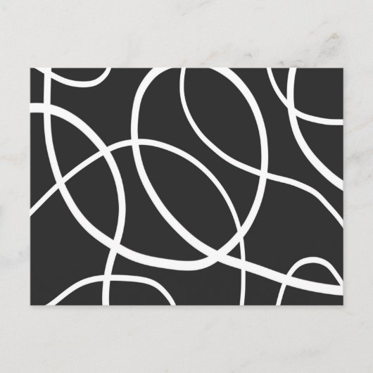 Witte lijnen tegen zwarte achtergrond briefkaart (Voorkant)
