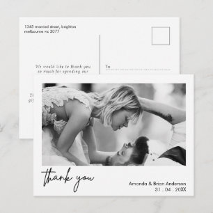 Witte Lijst kalligrafie dank u bruiloft Briefkaart