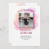 Witte Lijst Waterverf Dance Overweging Uitnodiging (Voorkant / Achterkant)