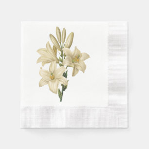 Witte likeur (Lilium candidum) van Redouté Servetten