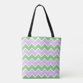 Witte, Lila en groene Chevron Canvas tas (Achterkant)
