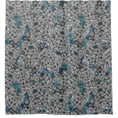 Witte Lila tuin Douchegordijn (Voorkant)