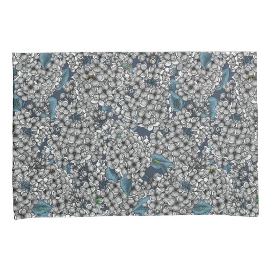 Witte Lila tuin Kussensloop (Voorkant-Rechts)