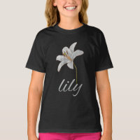  witte lilbloemretro floral T-Shirt