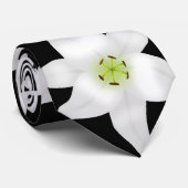 Witte Lilies op Black. Stropdas (Opgerold)