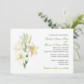 witte lilly trouwt uitnodigingen. kaart (Staand voorkant)