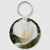 Witte Lily-bloem Sleutelhanger (Voorkant)