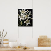 Witte Lily Flowers Art Print Poster (Keuken)