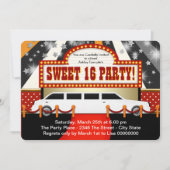 Witte Limo Film Star Sweet 16 Party Kaart (Voorkant)
