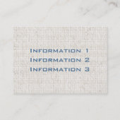  witte linnen Visitekaartjes (Achterkant)