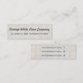witte linnen Visitekaartjes (Voorkant / Achterkant)