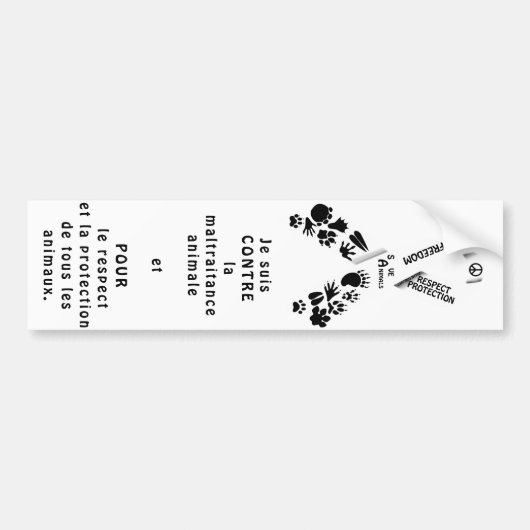 Witte lint bumpersticker (Voorkant)