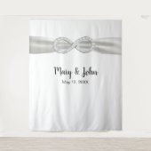 Witte lint diamant oneindigheid trouw achtergrond wandkleed (Voorkant)