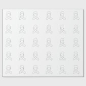 Witte Lint Tekening Cadeaupapier (Vlak)
