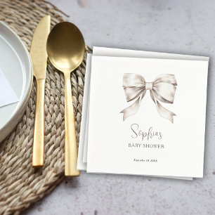 Witte lintboog vintage baby shower servet