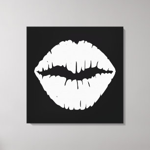 Witte lipstick canvas afdruk