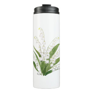 witte lly van de waterverf van de vallei thermosbeker