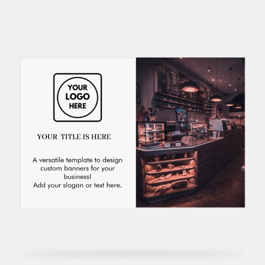 Witte Logo | Minimalistische moderne fotobranding Acryl Bord (Voorkant)