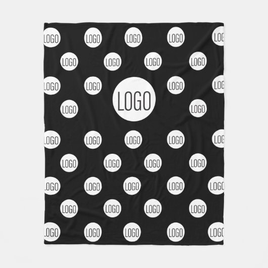 Witte Logo op zwarte Eenvoudige Stap en Herhaal Fleece Deken (Voorkant)
