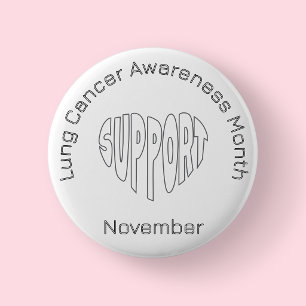 Witte Longkanker Bewustzijnsmaand - November Ronde Button 5,7 Cm