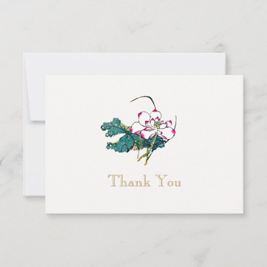 Witte Lotus Bloem Dank u Kaart (Voorkant)