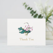 Witte Lotus Bloem Dank u Kaart (Staand voorkant)