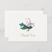 Witte Lotus Bloem Dank u Kaart (Voorkant / Achterkant)