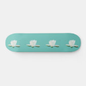 Witte Lotus Bloem illustratie Calm Mint Groen Skateboard (Horizontaal)