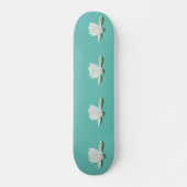 Witte Lotus Bloem illustratie Calm Mint Groen Skateboard (Voorkant)