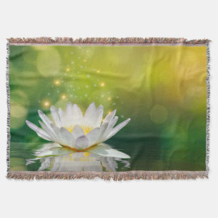 Witte Lotus Bloem Landschap, Zen Deken