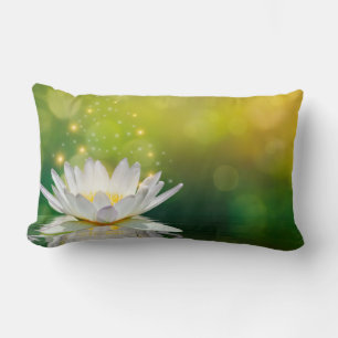 Witte Lotus Bloem Landschap, Zen Kussen