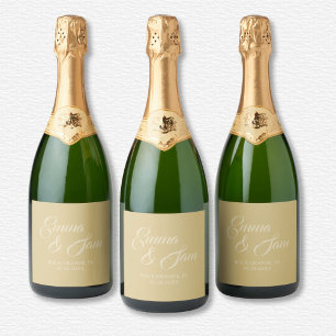 Witte Lotus bruiloft mousserende wijn Label Sparkling Wijnetiket