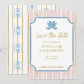 Witte Lotus Bruiloft Save The Date (Voorkant / Achterkant)