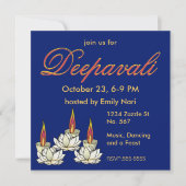 Witte Lotus & Deepas Diwali Uitnodiging (Voorkant)