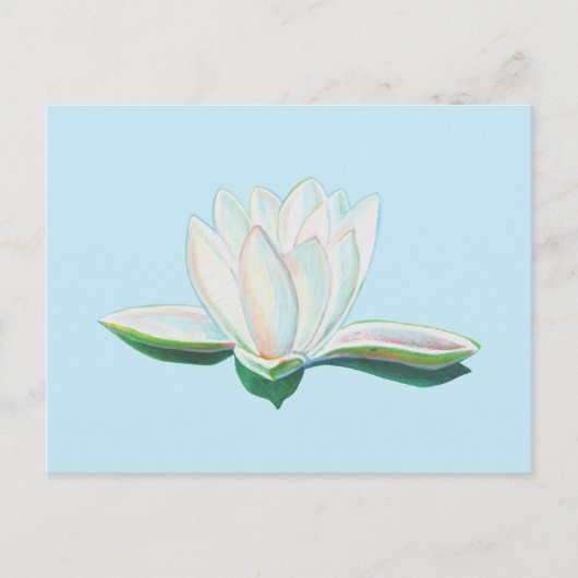 Witte Lotus Flower Luminous Briefkaart (Voorkant)