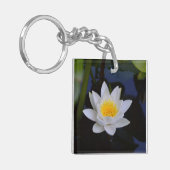 Witte Lotus Sleutelhanger (Voorkant Links)