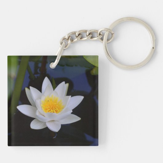 Witte Lotus Sleutelhanger (Achterkant)