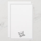 WITTE LOTUS-STROOMBOTANISCHE STATIONERING BRIEFPAPIER (Voorkant / Achterkant)