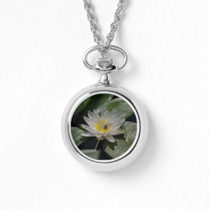 Witte Lotus Waterlelie Horloge