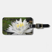 Witte lotusbloem en blauwe libel bagagelabel (Voorkant horizontaal)