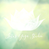 Witte Lotusbloem Kunst Elegante Unieke Yoga Studio Raamsticker (Vel 3)