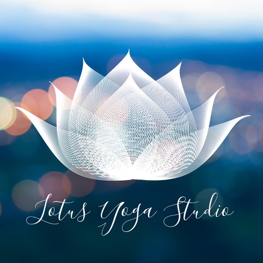 Witte Lotusbloem Kunst Elegante Unieke Yoga Studio Raamsticker