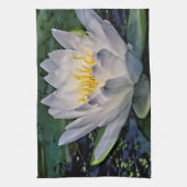 Witte lotusbloem theedoek (Verticaal)