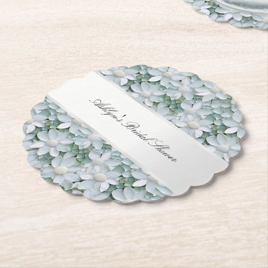 Witte Lotusbloemen Bruids douche Kartonnen Onderzetters (Gekanteld)