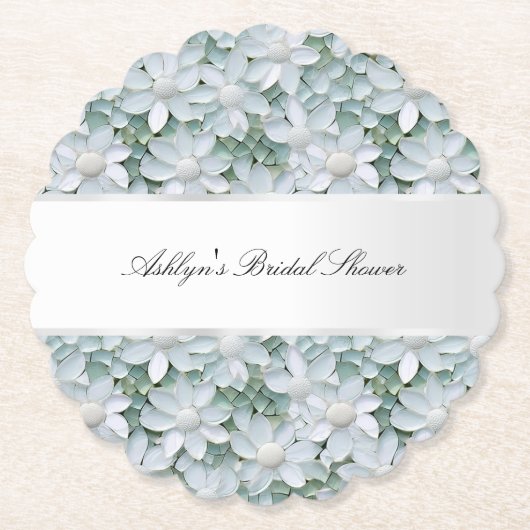 Witte Lotusbloemen Bruids douche Kartonnen Onderzetters (Voorkant)