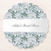 Witte Lotusbloemen Bruidsuitnodiging Kartonnen Onderzetters (Voorkant)