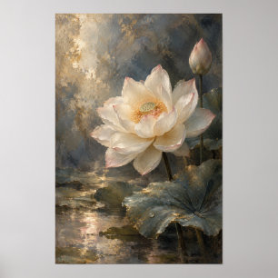 Witte Lotusvijver Fijne Kunst Wanddecoratie Poster