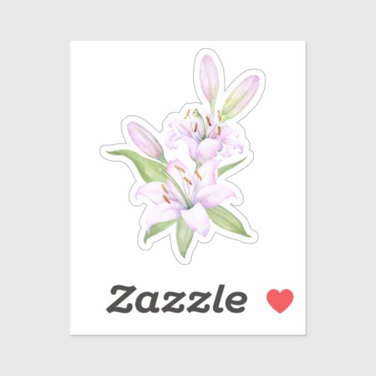 Witte luiken, waterverf bloem sticker (Vel)