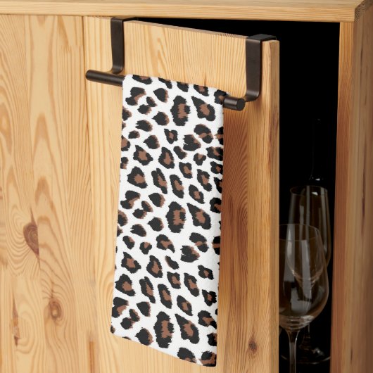 Witte Luipaardprint Theedoek (Derde Gevouwen)